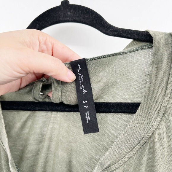 Urban Outfitters Out From Under Lace-Up Tunic Top Dress Green Size S Ruffle Hem - Picture 4 of 9